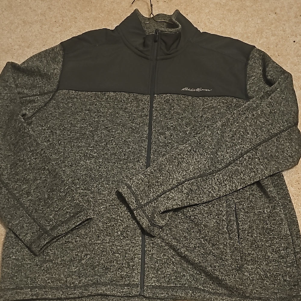 Eddie Bauer Charcoal Heather Zip-Up Jacket